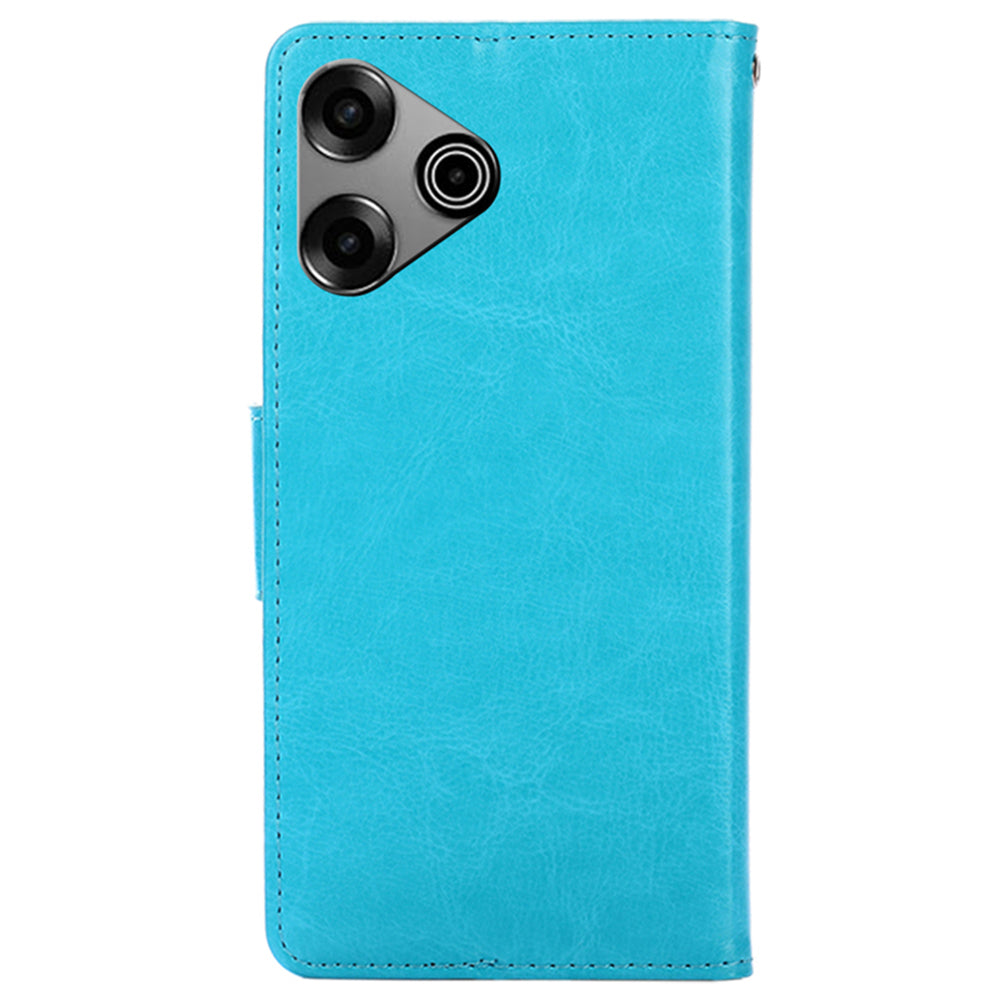 For Transsion Tecno Pova 6 Pro 5G Leather Case Wallet Phone Cover Wholesale - Baby Blue