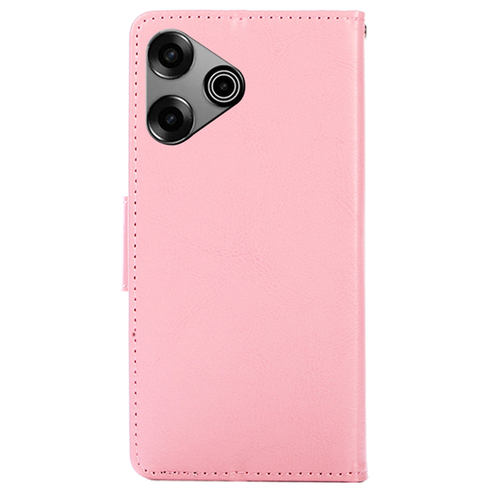 For Transsion Tecno Pova 6 Pro 5G Leather Case Wallet Phone Cover Wholesale - Pink