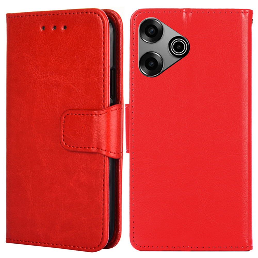 For Transsion Tecno Pova 6 Pro 5G Leather Case Wallet Phone Cover Wholesale - Red