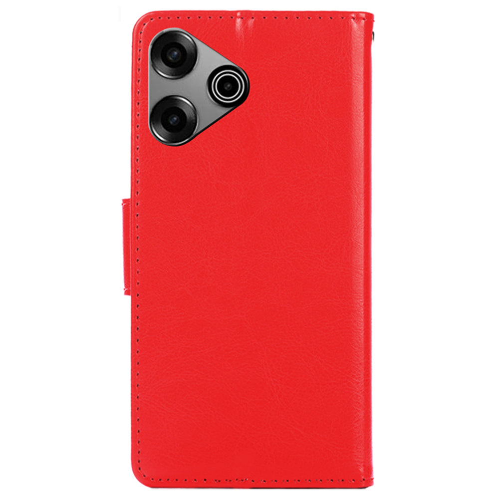 For Transsion Tecno Pova 6 Pro 5G Leather Case Wallet Phone Cover Wholesale - Red