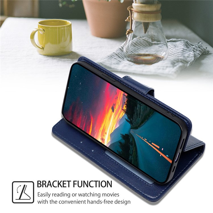 For Realme 12 Pro 5G / 12 Pro+ 5G Case PU Leather Folio Flip Mobile Phone Wallet Cover - Sapphire