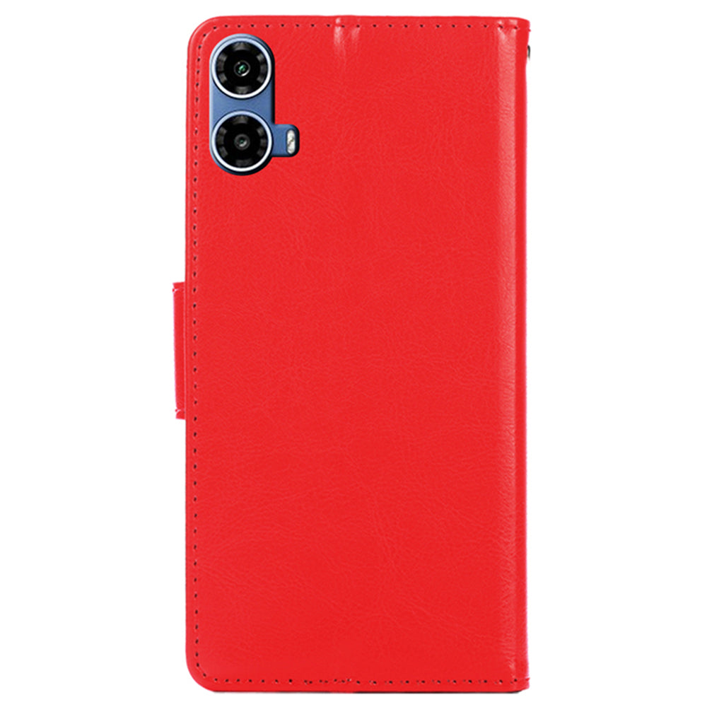 For Motorola Moto G34 5G Case Leather Phone Cover Mobile Accessories Wholesale Suppliers - Red