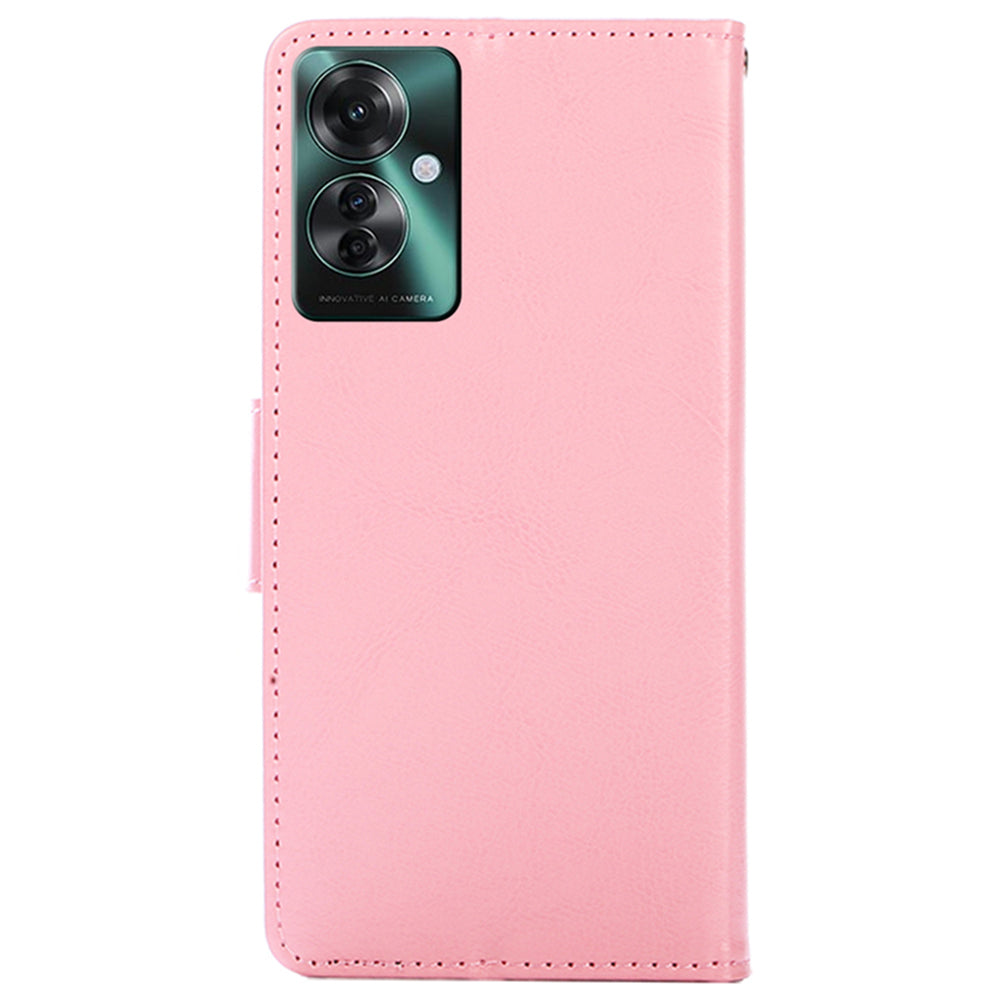 For Oppo Reno11 F 5G / F25 Pro 5G Leather Case Wallet Stand Flip Phone Cover - Pink