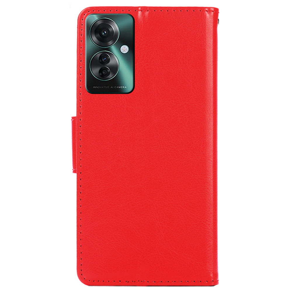 For Oppo Reno11 F 5G / F25 Pro 5G Leather Case Wallet Stand Flip Phone Cover - Red