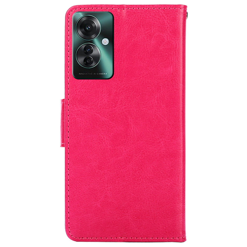 For Oppo Reno11 F 5G / F25 Pro 5G Leather Case Wallet Stand Flip Phone Cover - Rose