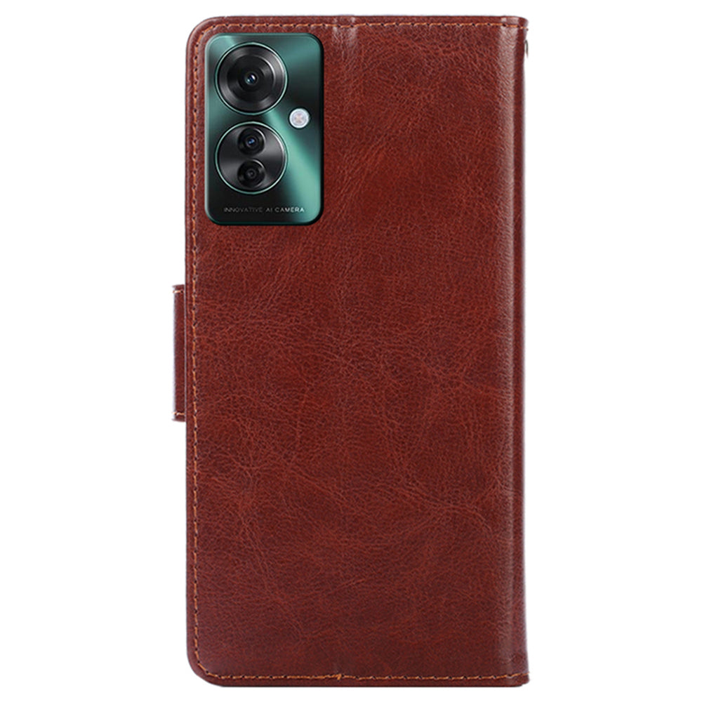 For Oppo Reno11 F 5G / F25 Pro 5G Leather Case Wallet Stand Flip Phone Cover - Brown