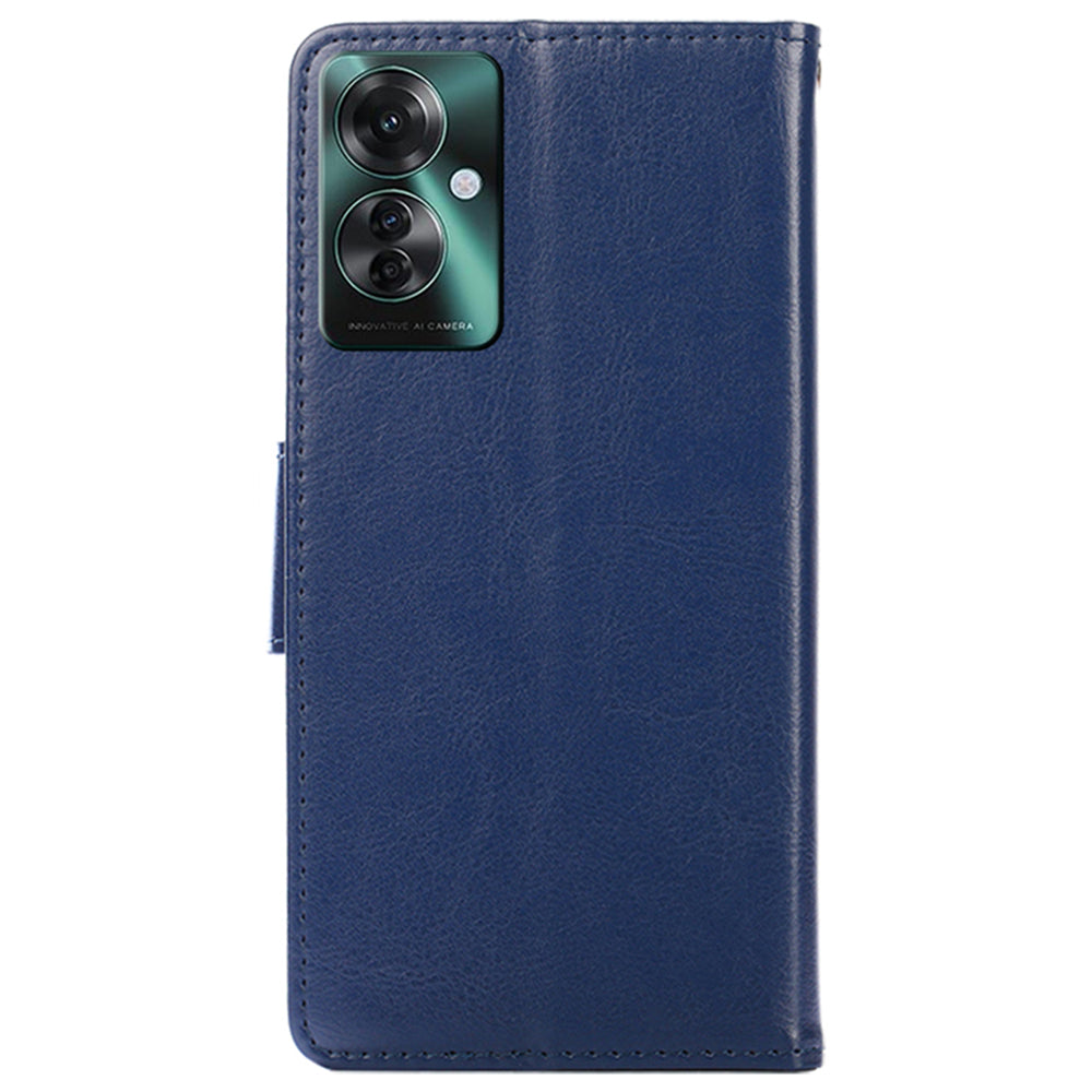 For Oppo Reno11 F 5G / F25 Pro 5G Leather Case Wallet Stand Flip Phone Cover - Sapphire