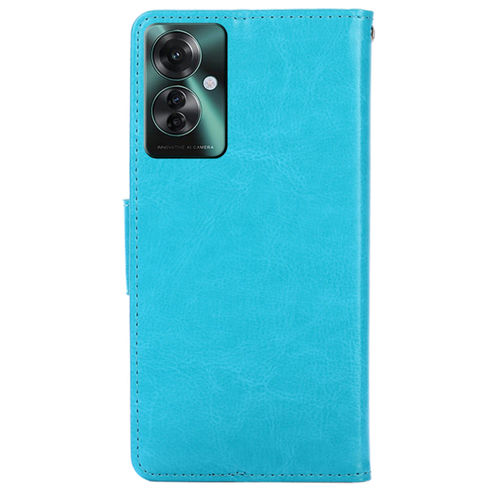 For Oppo Reno11 F 5G / F25 Pro 5G Leather Case Wallet Stand Flip Phone Cover - Baby Blue