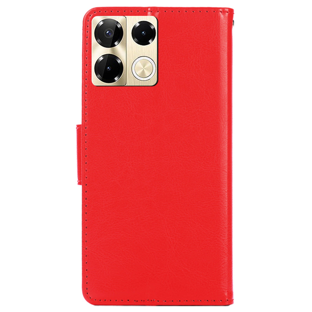For Transsion Infinix Note 40 Pro 5G Case Wallet PU Leather Mobile Phone Cover Wholesale - Red