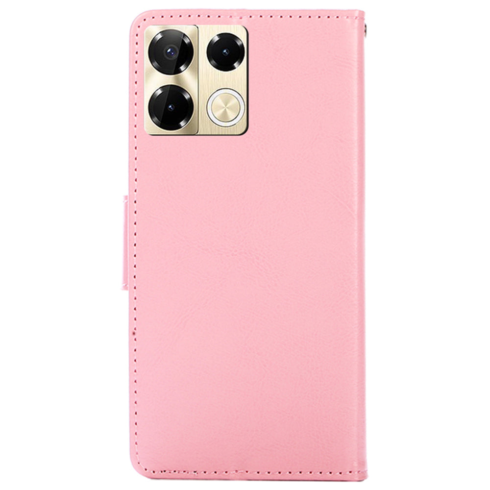 For Transsion Infinix Note 40 Pro 5G Case Wallet PU Leather Mobile Phone Cover Wholesale - Pink