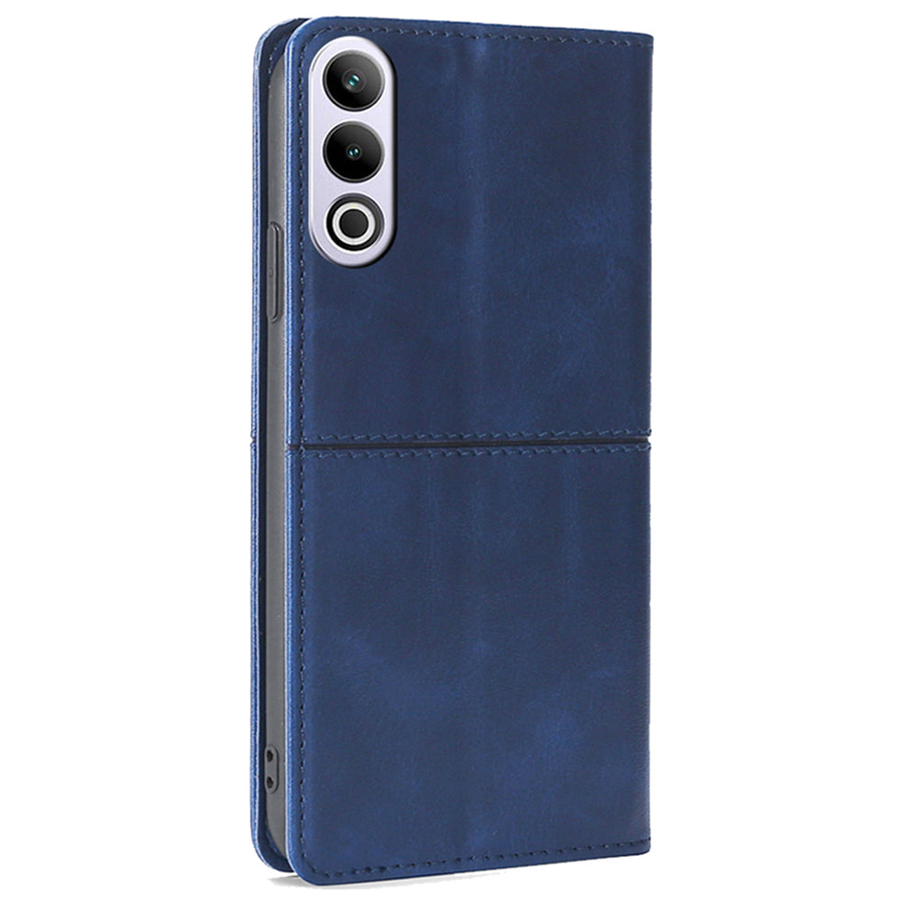 For OnePlus Ace 3V 5G Case Cowhide Texture Leather Wallet Phone Cover - Blue