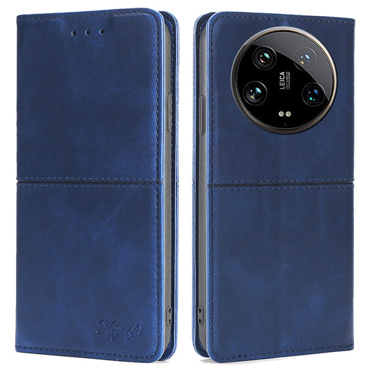 For Xiaomi 14 Ultra Leather Case Magnetic Closing Phone Cover Wholesale - Blue