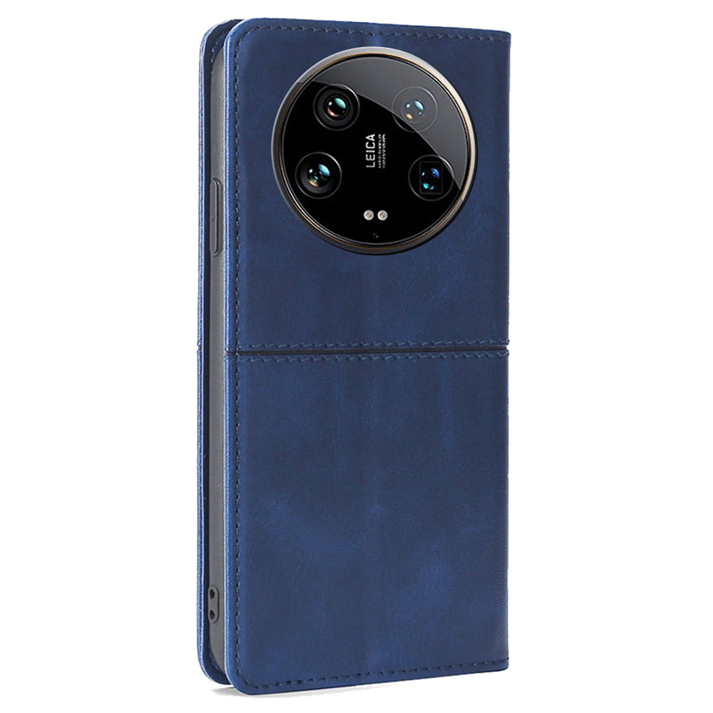 For Xiaomi 14 Ultra Leather Case Magnetic Closing Phone Cover Wholesale - Blue