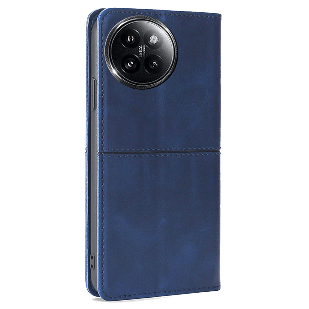 For Xiaomi Civi 4 Pro 5G Case PU Leather 2 Card Slots Magnetic Closure Flip Phone Cover - Blue