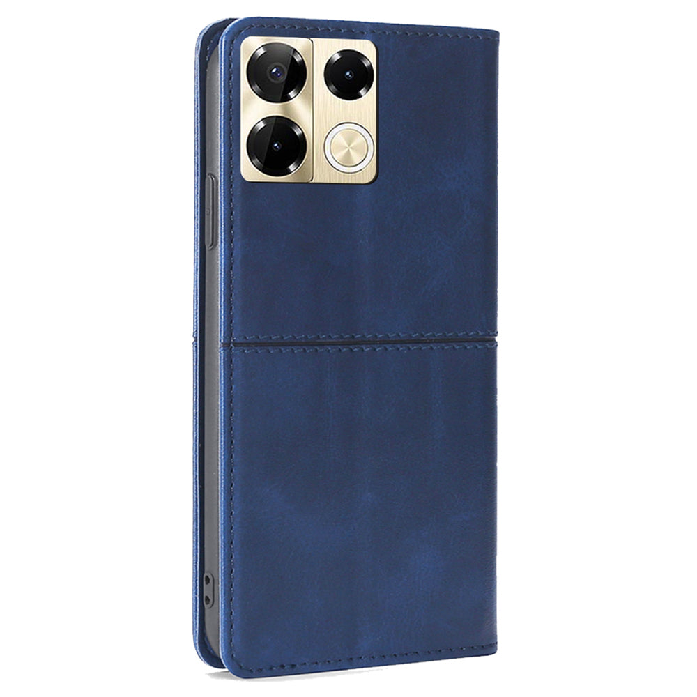 For Transsion Infinix Note 40 Pro 5G Case PU Leather Magnetic Shockproof Folio Phone Cover - Blue