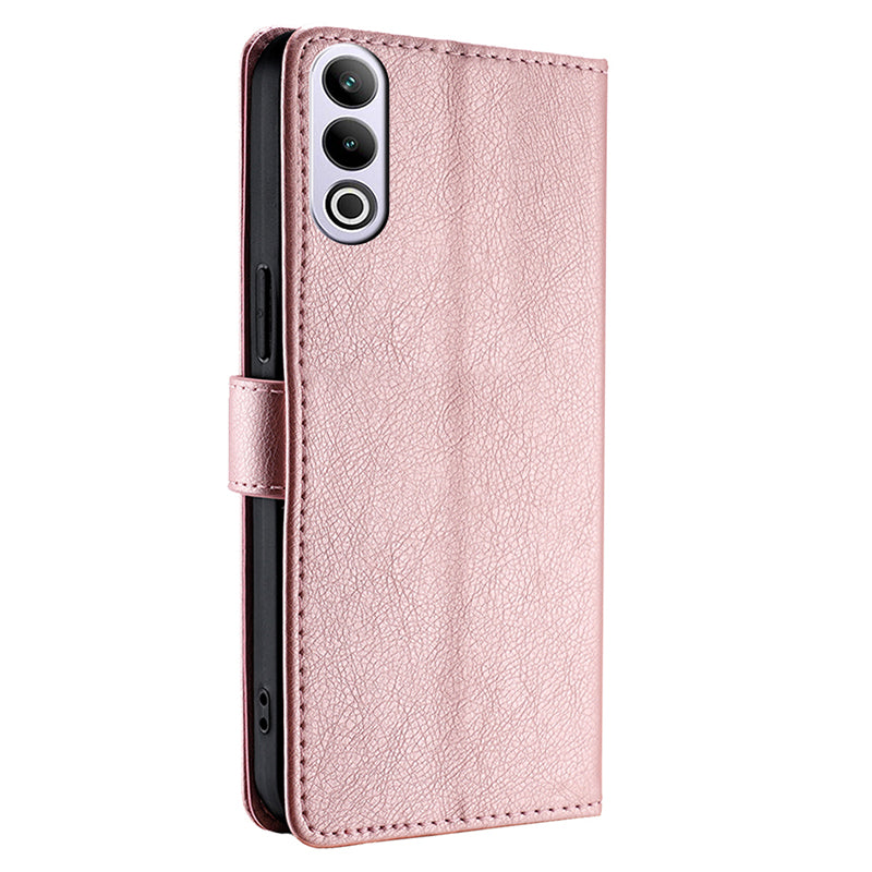 For OnePlus Ace 3V 5G Magnetic Clasp Case Zipper Wallet Leather Phone Cover - Rose Gold