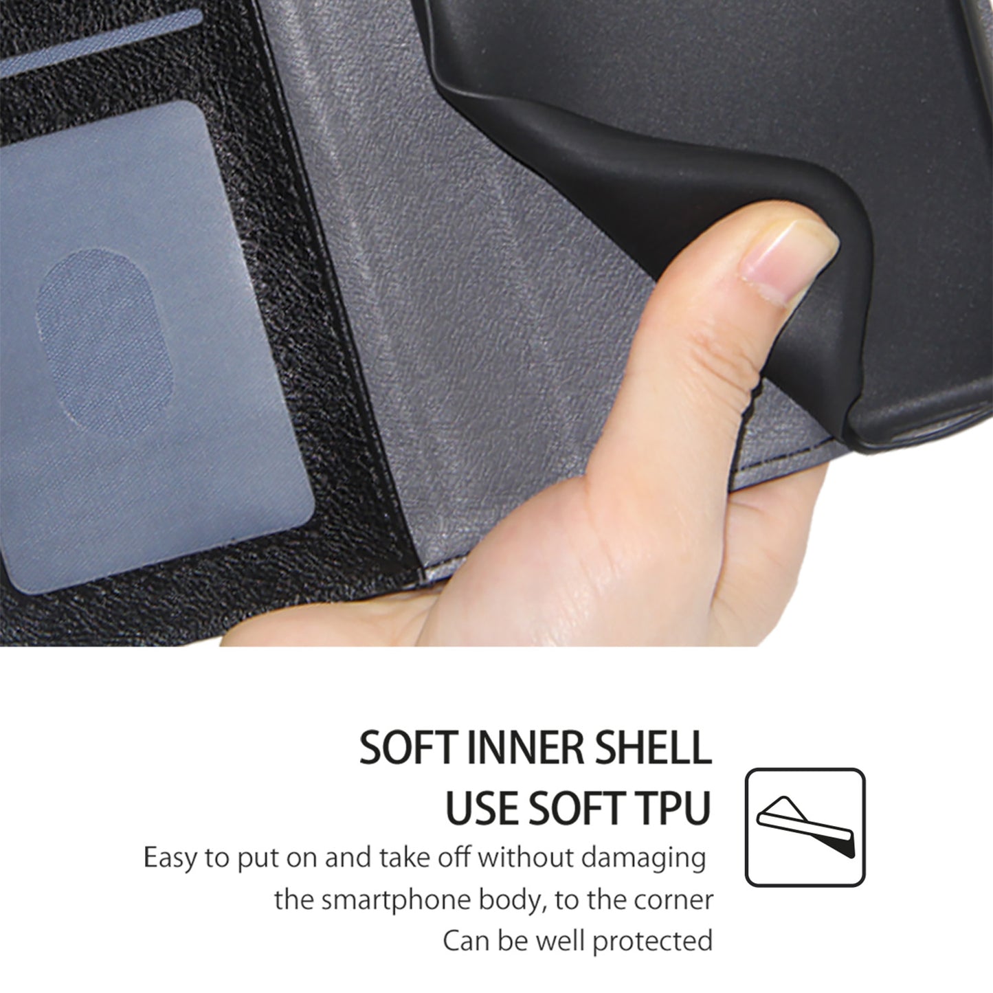 For Transsion Tecno Spark 20 Pro+ Case Anti-scratch Zipper Wallet Card Holder Phone Cover - Black