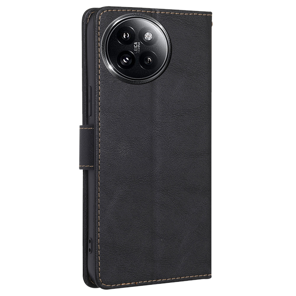 For Xiaomi Civi 4 Pro 5G Case with RFID Blocking Magnetic Buckle PU Leather Phone Cover - Black