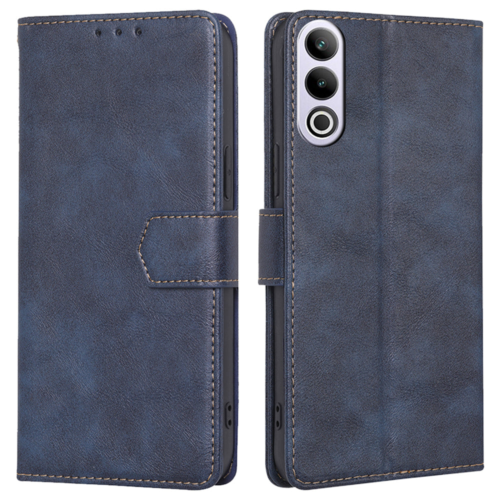 For OnePlus Ace 3V 5G Magnetic Case Anti-drop Cowhide Texture RFID Blocking Phone Cover - Blue
