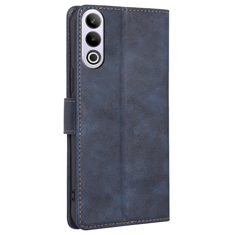 For OnePlus Ace 3V 5G Magnetic Case Anti-drop Cowhide Texture RFID Blocking Phone Cover - Blue