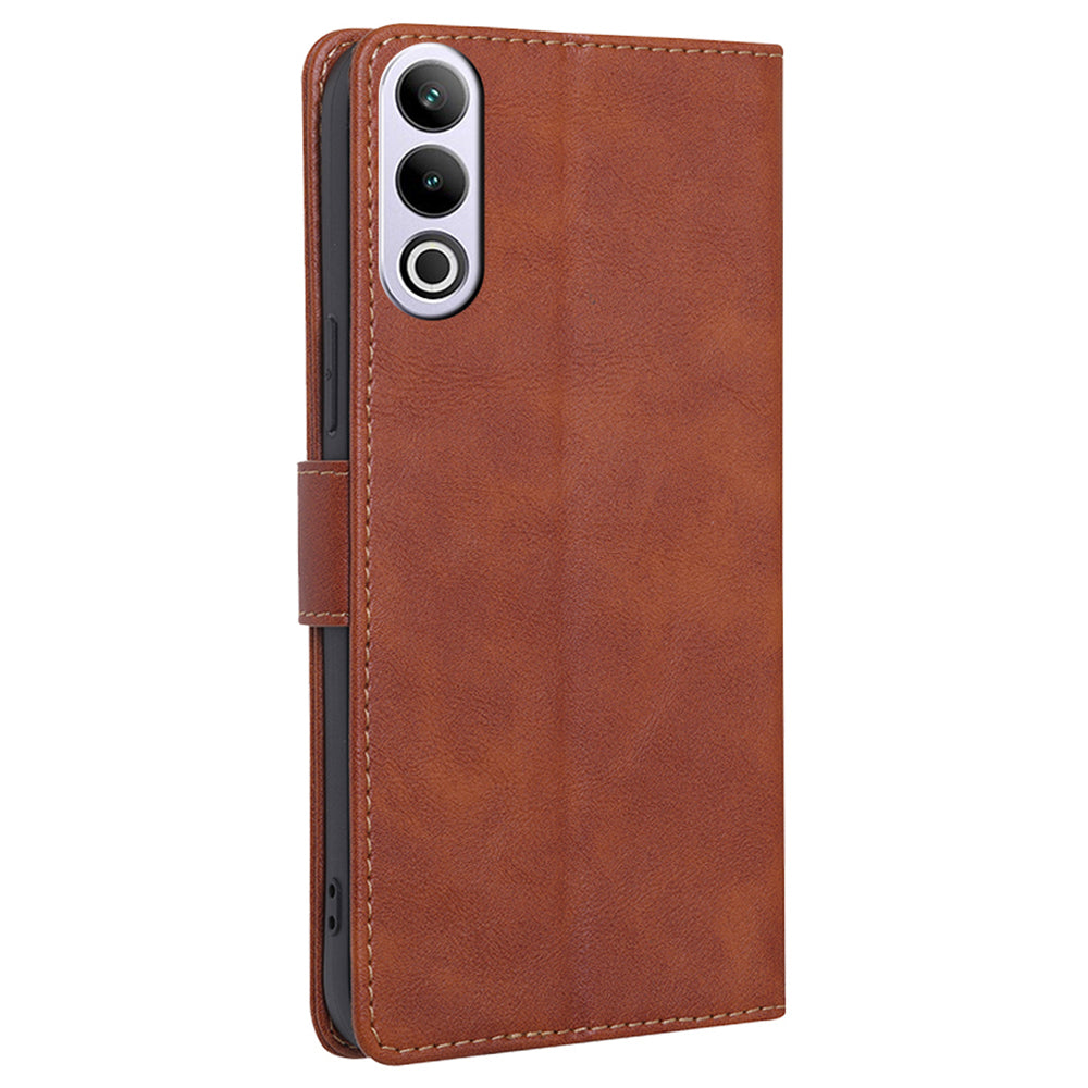 For OnePlus Ace 3V 5G Magnetic Case Anti-drop Cowhide Texture RFID Blocking Phone Cover - Brown