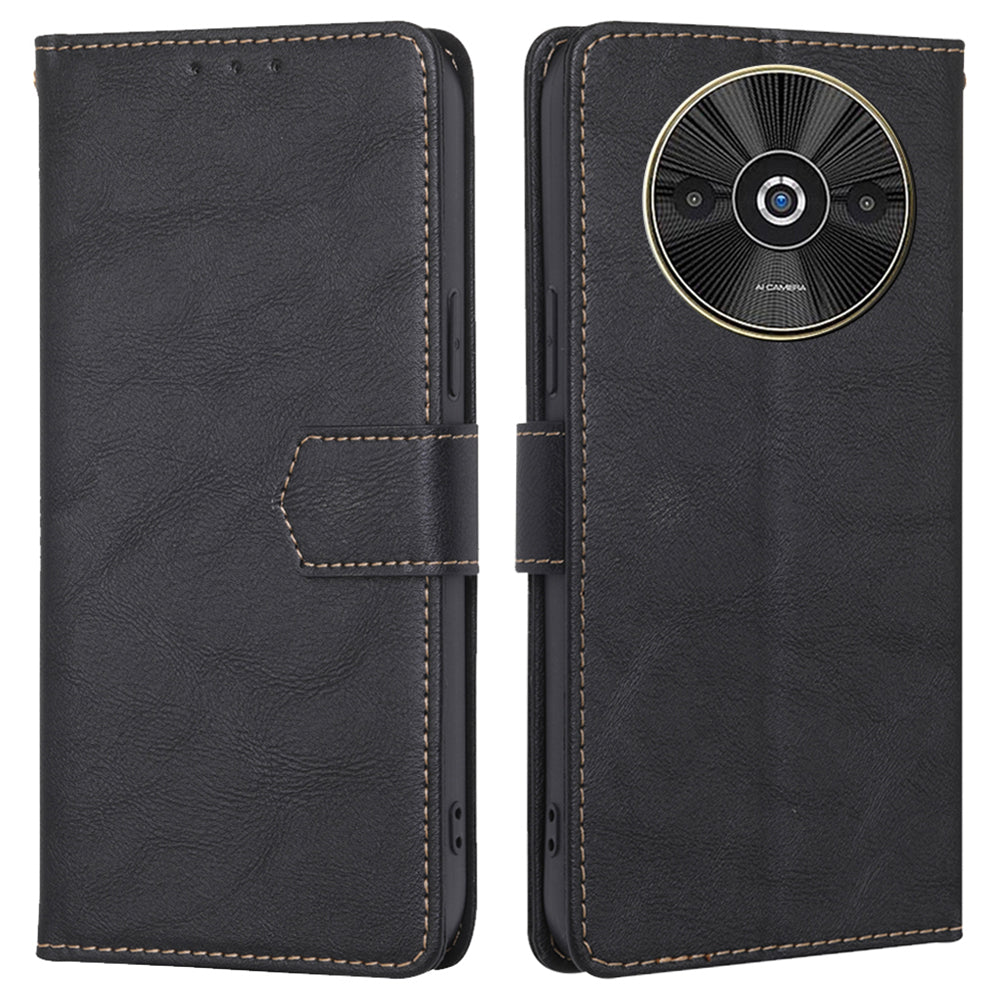 For Xiaomi Redmi A3 / Poco C61 4G Case PU Leather Magnetic Flip Wallet Phone Cover RFID Blocking Wholesale - Black