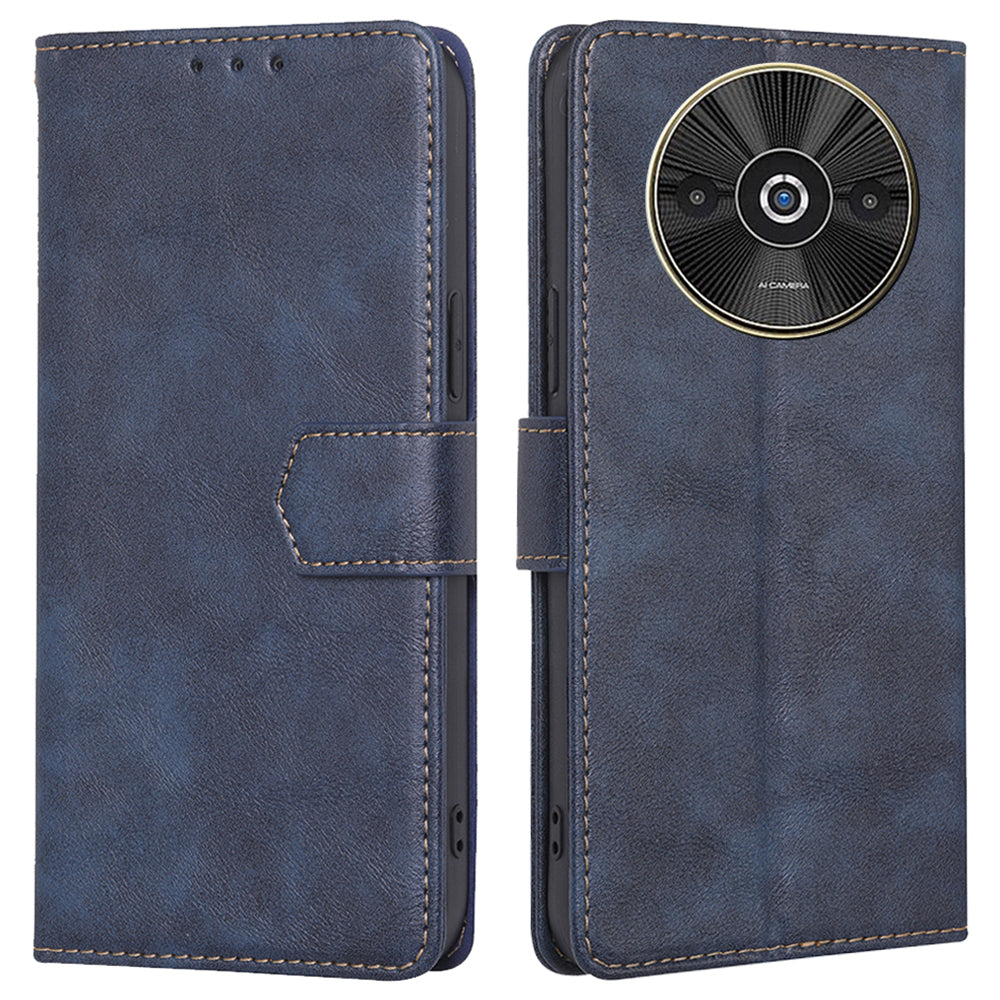 For Xiaomi Redmi A3 / Poco C61 4G Case PU Leather Magnetic Flip Wallet Phone Cover RFID Blocking Wholesale - Blue