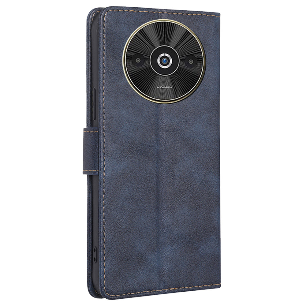 For Xiaomi Redmi A3 / Poco C61 4G Case PU Leather Magnetic Flip Wallet Phone Cover RFID Blocking Wholesale - Blue