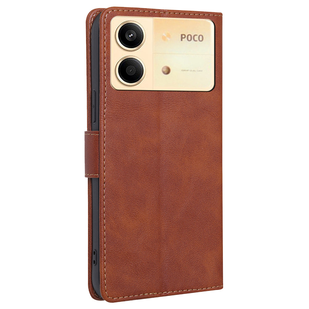 For Xiaomi Redmi Note 13R Pro 5G Case RFID Blocking PU Leather Wallet Phone Cover Wholesale - Brown