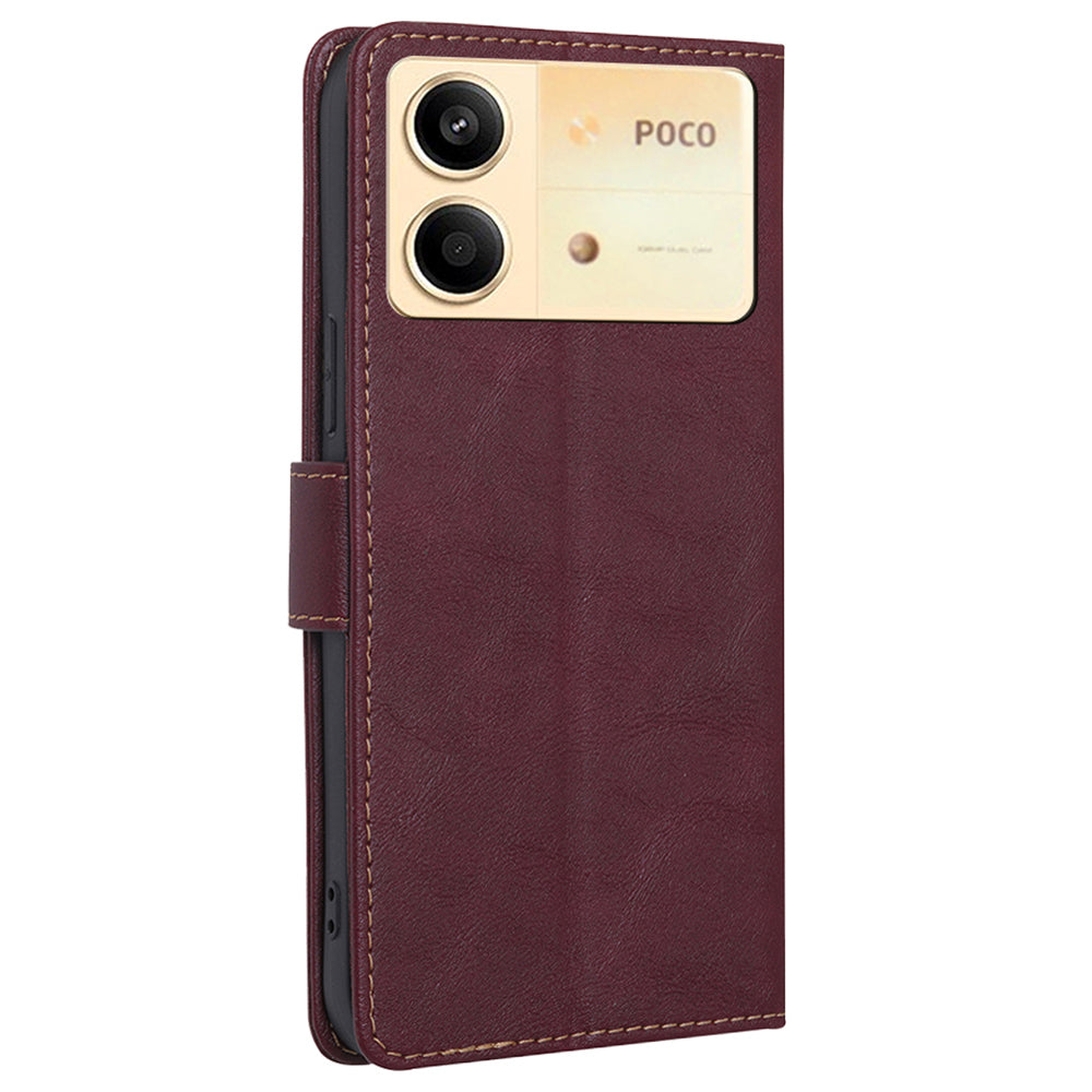 For Xiaomi Redmi Note 13R Pro 5G Case RFID Blocking PU Leather Wallet Phone Cover Wholesale - Wine Red