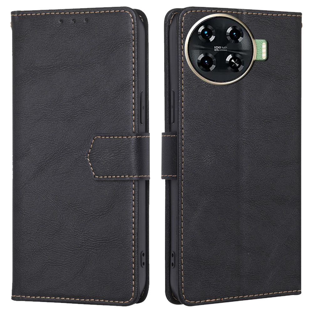 For Transsion Tecno Spark 20 Pro+ Case RFID Blocking Leather Wallet Phone Cover Mobile Accessories Wholesale - Black
