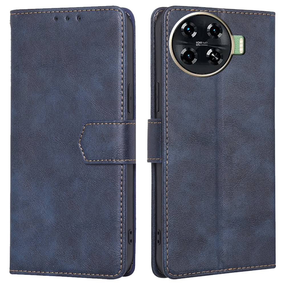 For Transsion Tecno Spark 20 Pro+ Case RFID Blocking Leather Wallet Phone Cover Mobile Accessories Wholesale - Blue