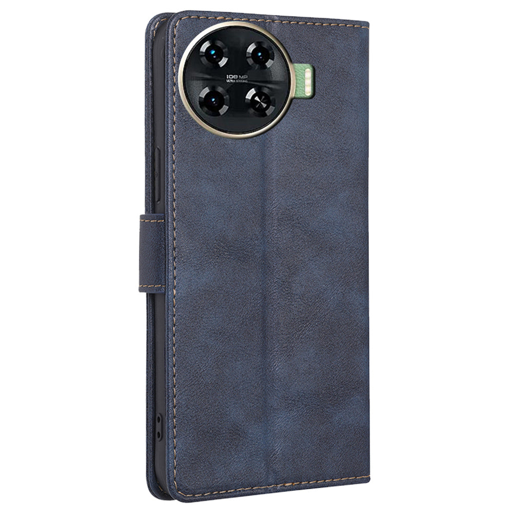 For Transsion Tecno Spark 20 Pro+ Case RFID Blocking Leather Wallet Phone Cover Mobile Accessories Wholesale - Blue