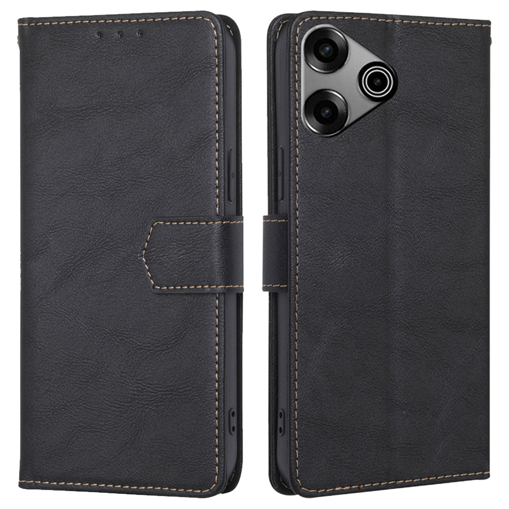 For Transsion Tecno Pova 6 Pro 5G Wallet Case RFID Blocking PU Leather Wholesale Phone Case - Black