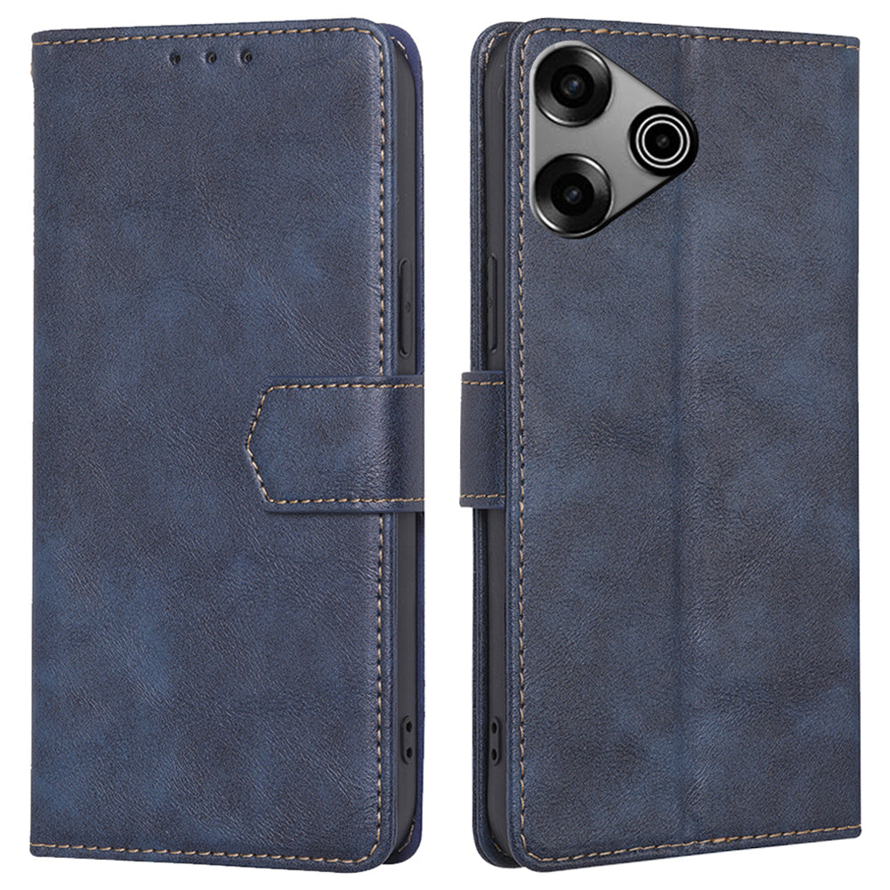 For Transsion Tecno Pova 6 Pro 5G Wallet Case RFID Blocking PU Leather Wholesale Phone Case - Blue