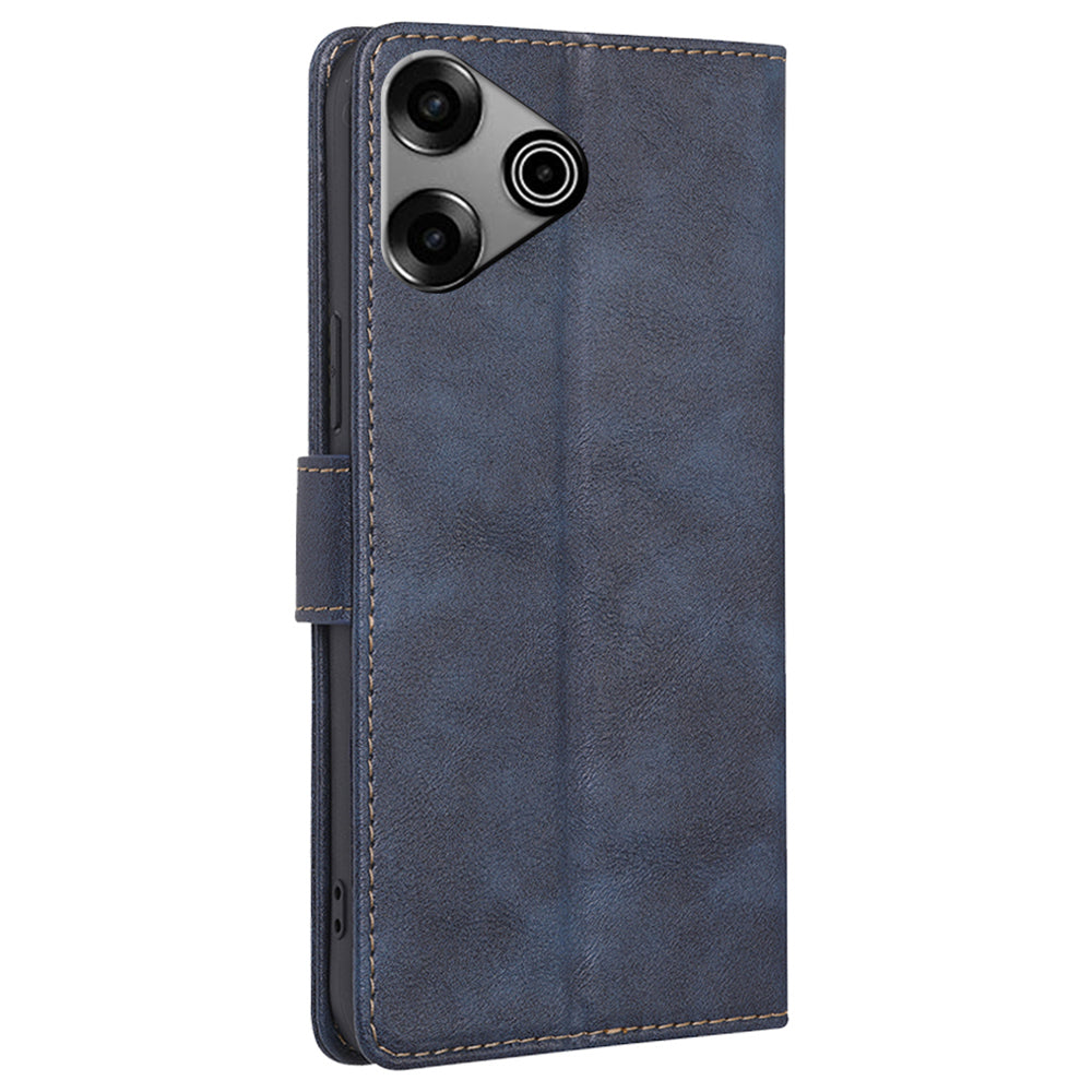 For Transsion Tecno Pova 6 Pro 5G Wallet Case RFID Blocking PU Leather Wholesale Phone Case - Blue