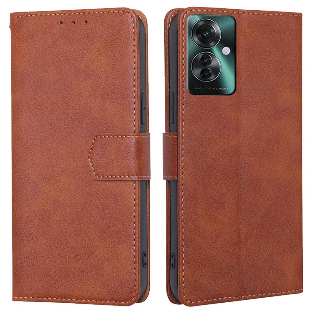 For Oppo Reno11 F 5G / F25 Pro 5G Wallet Case RFID Blocking Leather Cover Cell Phone Accessories Wholesale - Brown