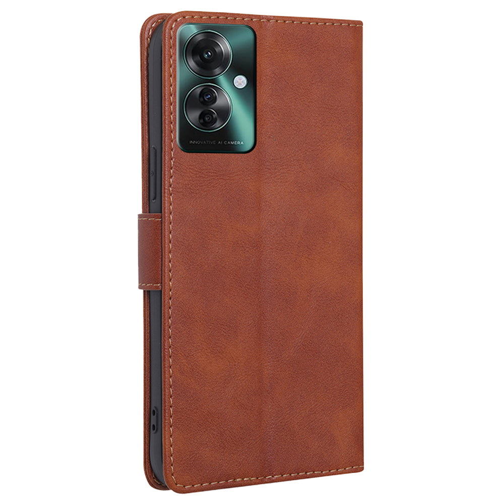 For Oppo Reno11 F 5G / F25 Pro 5G Wallet Case RFID Blocking Leather Cover Cell Phone Accessories Wholesale - Brown