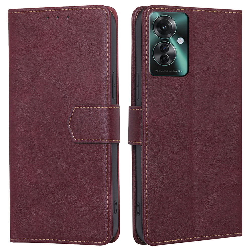 For Oppo Reno11 F 5G / F25 Pro 5G Wallet Case RFID Blocking Leather Cover Cell Phone Accessories Wholesale - Wine Red