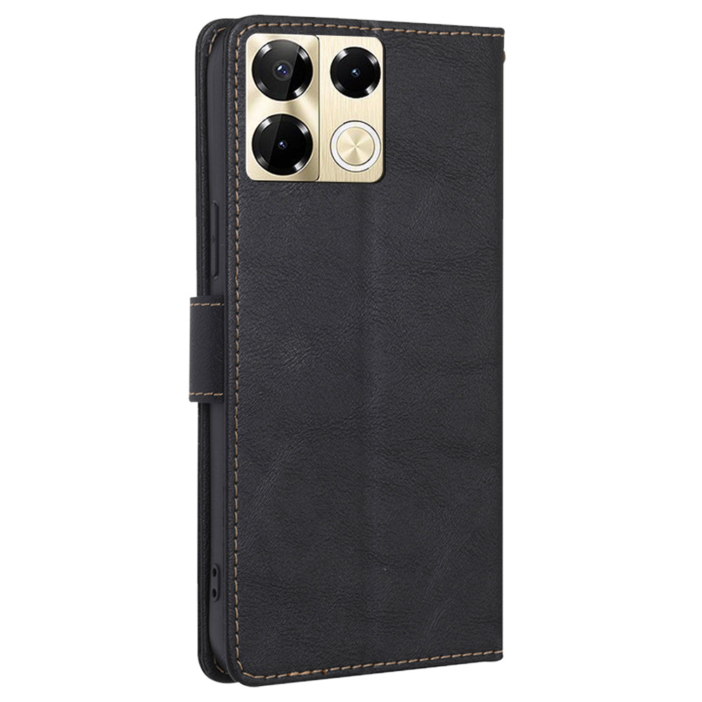 For Transsion Infinix Note 40 Pro 4G Wallet Case RFID Blocking Leather Cover Wholesale Cell Phone Accessories - Black