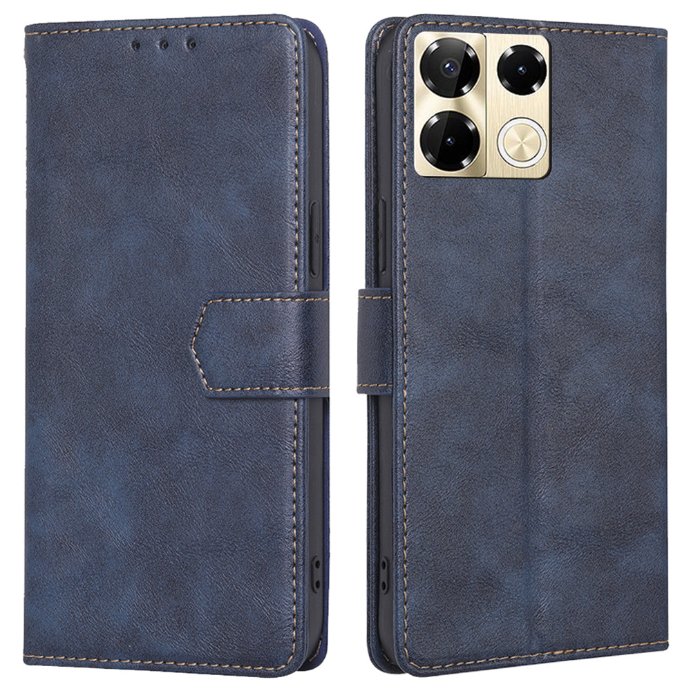 For Transsion Infinix Note 40 Pro 4G Wallet Case RFID Blocking Leather Cover Wholesale Cell Phone Accessories - Blue