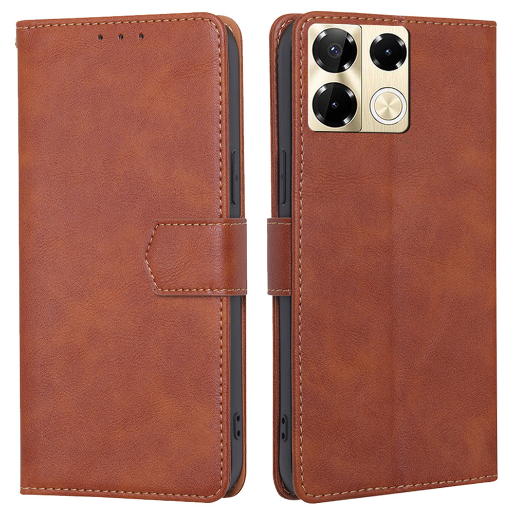 For Transsion Infinix Note 40 Pro 4G Wallet Case RFID Blocking Leather Cover Wholesale Cell Phone Accessories - Brown