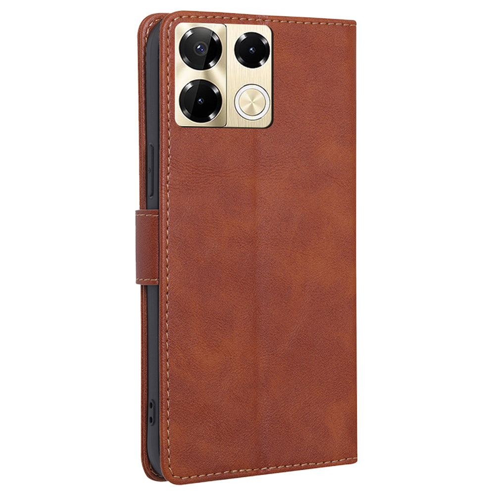 For Transsion Infinix Note 40 Pro 4G Wallet Case RFID Blocking Leather Cover Wholesale Cell Phone Accessories - Brown