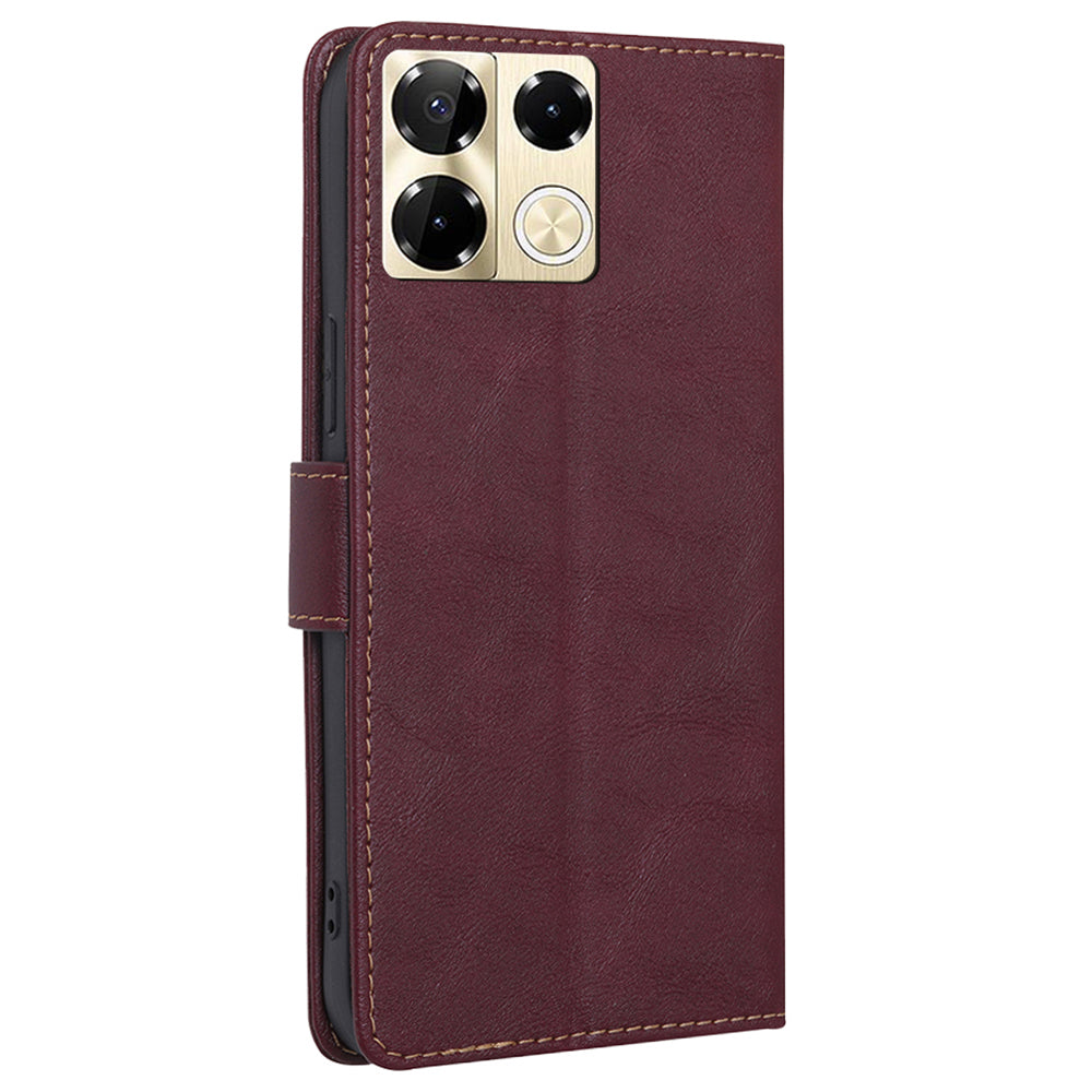 For Transsion Infinix Note 40 Pro 4G Wallet Case RFID Blocking Leather Cover Wholesale Cell Phone Accessories - Wine Red