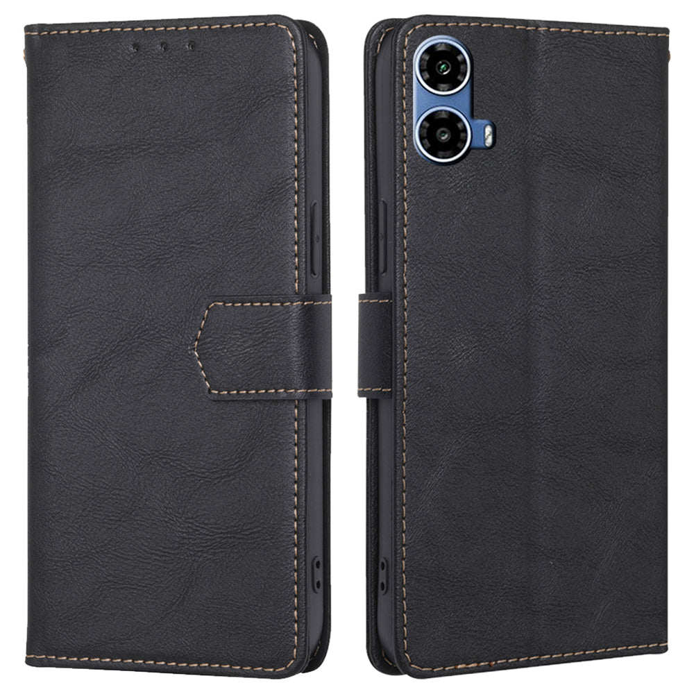 For Motorola Moto G34 5G Case RFID Blocking Leather Wallet Cover Cell Phone Accessories Wholesale - Black