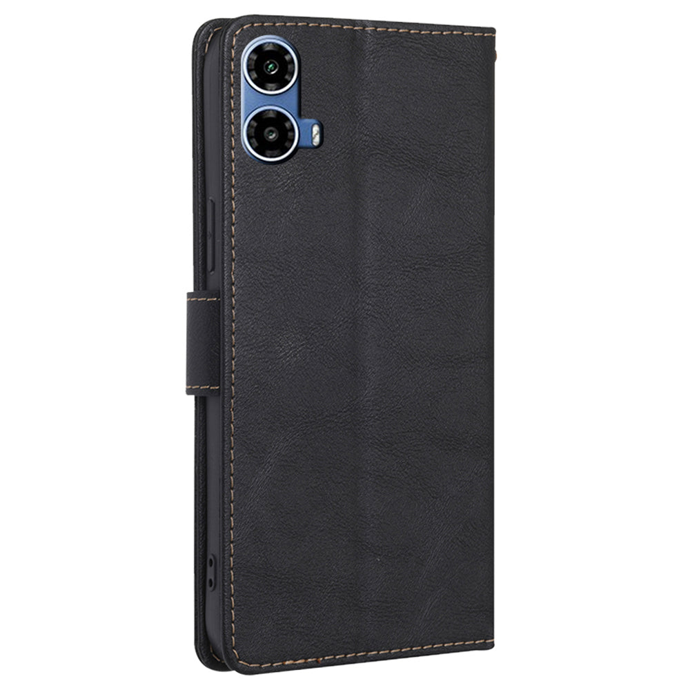 For Motorola Moto G34 5G Case RFID Blocking Leather Wallet Cover Cell Phone Accessories Wholesale - Black