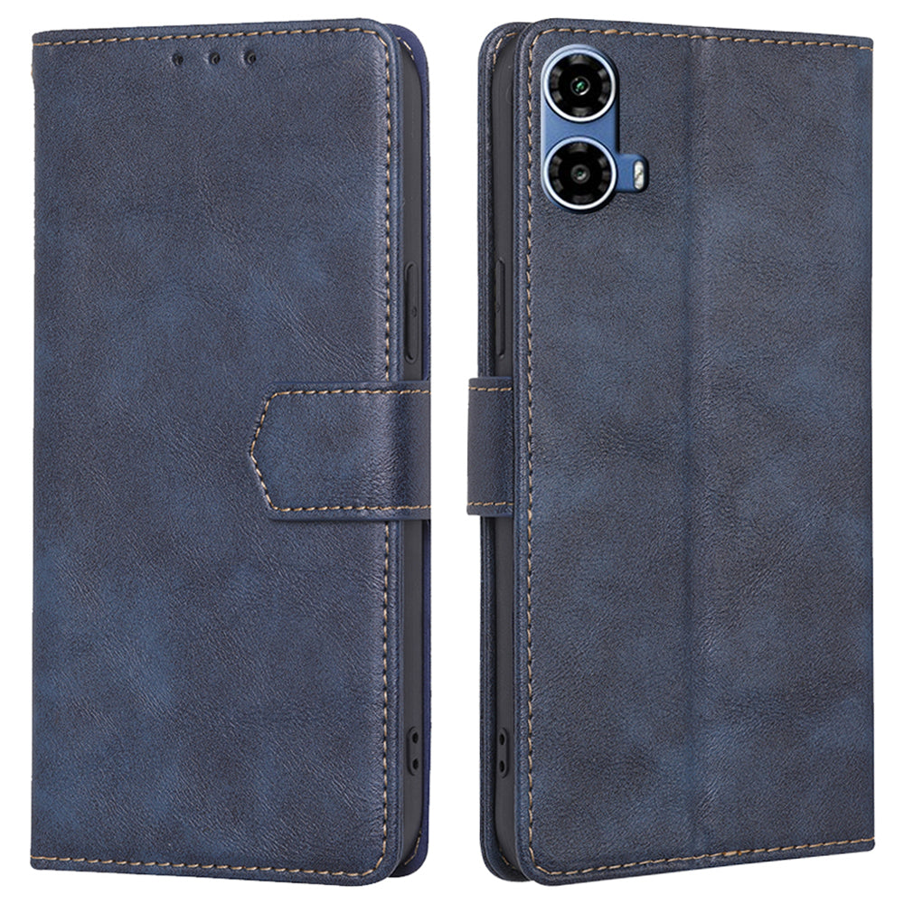 For Motorola Moto G34 5G Case RFID Blocking Leather Wallet Cover Cell Phone Accessories Wholesale - Blue