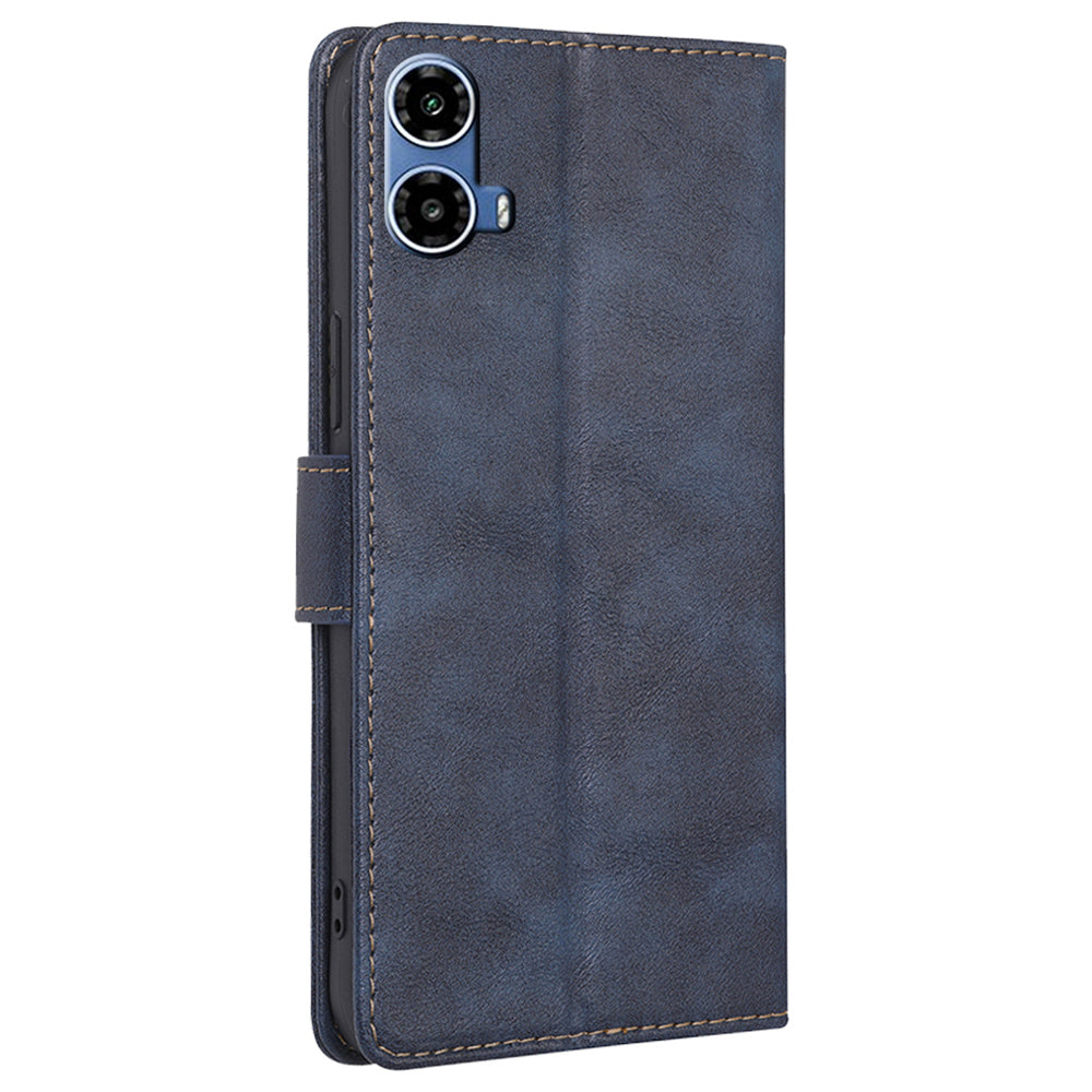 For Motorola Moto G34 5G Case RFID Blocking Leather Wallet Cover Cell Phone Accessories Wholesale - Blue