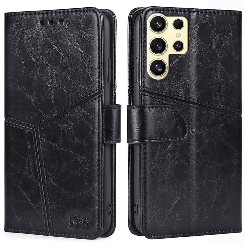 For Samsung Galaxy S24 Ultra Case Geometric Splicing Phone Shell Mobile Accessories Wholesale - Black