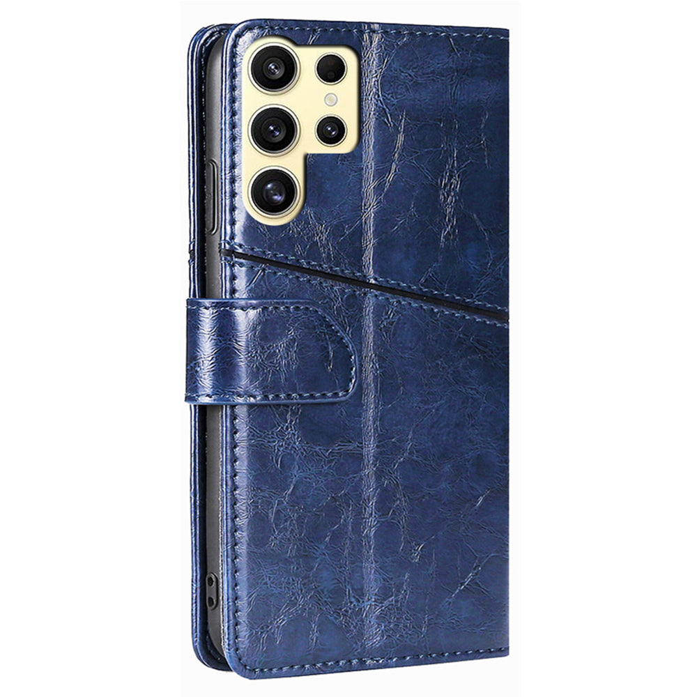 For Samsung Galaxy S24 Ultra Case Geometric Splicing Phone Shell Mobile Accessories Wholesale - Blue